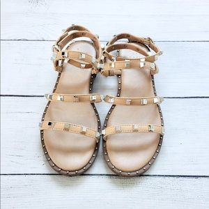 a new day beige/nude studded sandals size 6